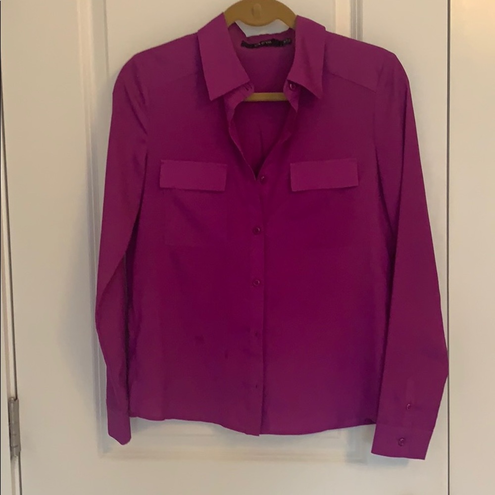 Ark & co button up top fuscia color